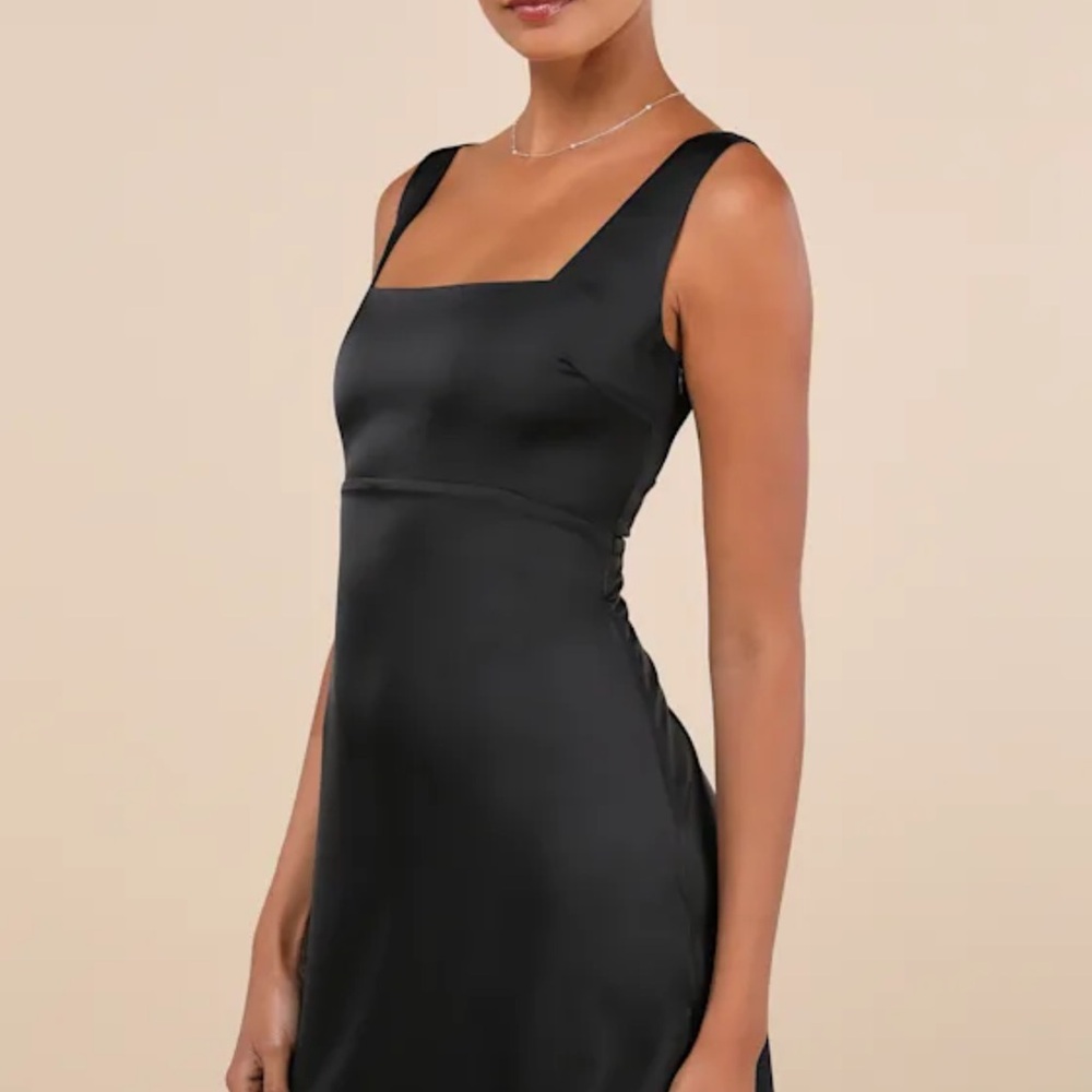 Elegant Black Satin Dress